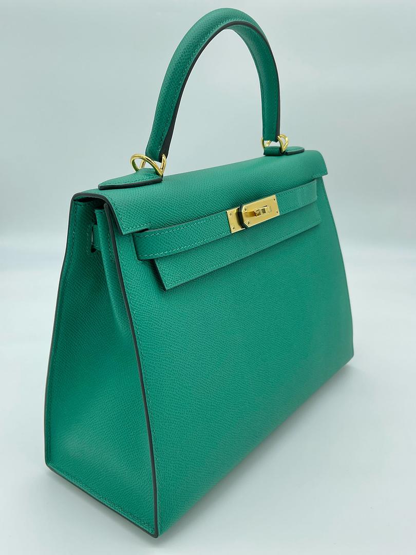 Kelly 28 Epsom Vert Jade Gold Hardware Kelly 28 Epsom Vert Jade Gold Hardware