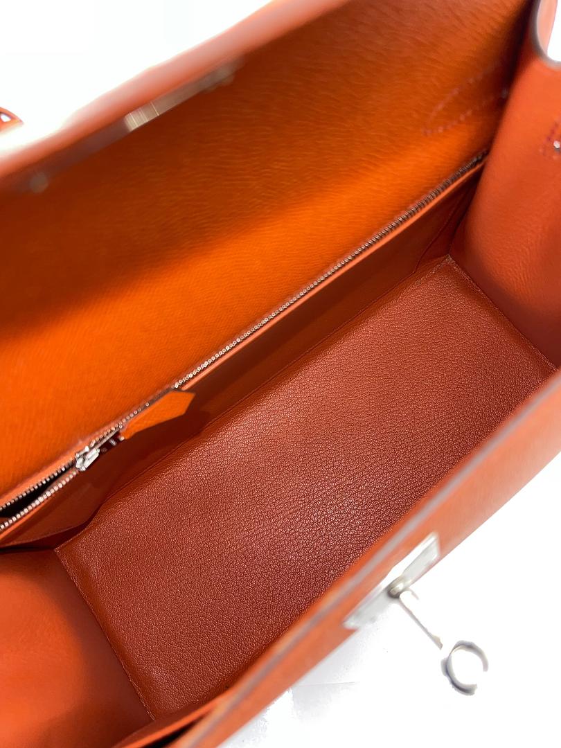 Kelly 28 Epsom Potiron Orange Palladium Hardware Kelly 28 Epsom Potiron Orange Palladium Hardware