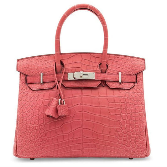 Birkin 30 Bougainvillier Matte Alligator Rose Extreme Palladium Hardware