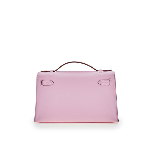 Kelly Pochette Clutch Swift Mauve Sylvestre Rose Gold Hardware