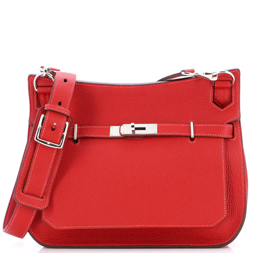 Jypsiere 28 Clemence Rouge Taurillon Palladium Hardware