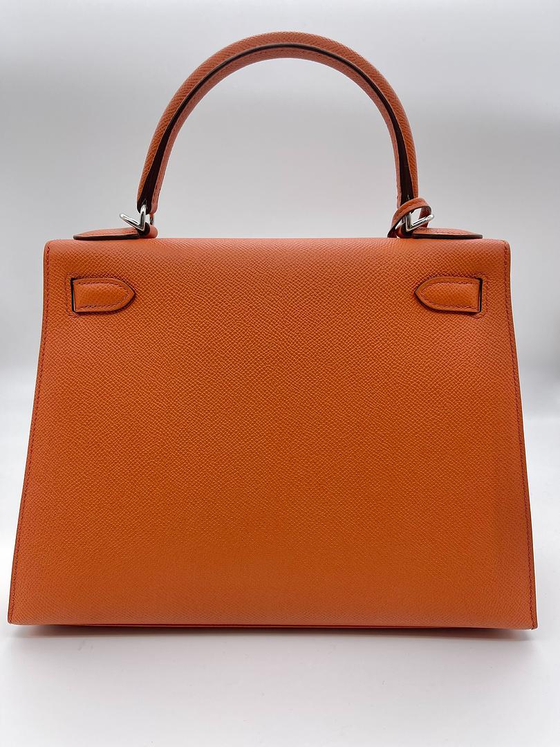 Kelly 28 Epsom Potiron Orange Palladium Hardware Kelly 28 Epsom Potiron Orange Palladium Hardware