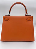 Kelly 28 Epsom Potiron Orange Palladium Hardware Kelly 28 Epsom Potiron Orange Palladium Hardware