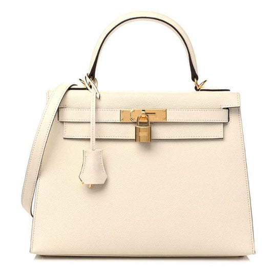 Kelly 28 Epsom Craie Gold Hardware