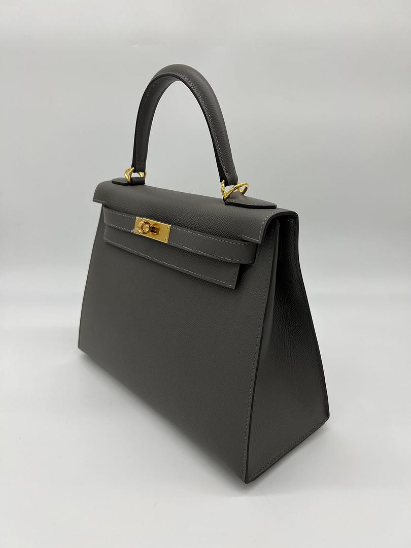 Kelly 28 Epsom Gris Meyer Gold Hardware Kelly 28 Epsom Gris Meyer Gold Hardware