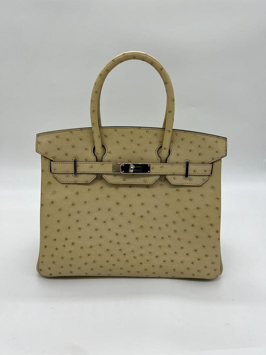 Birkin 30 Ostrich Parchemin Palladium Hardware