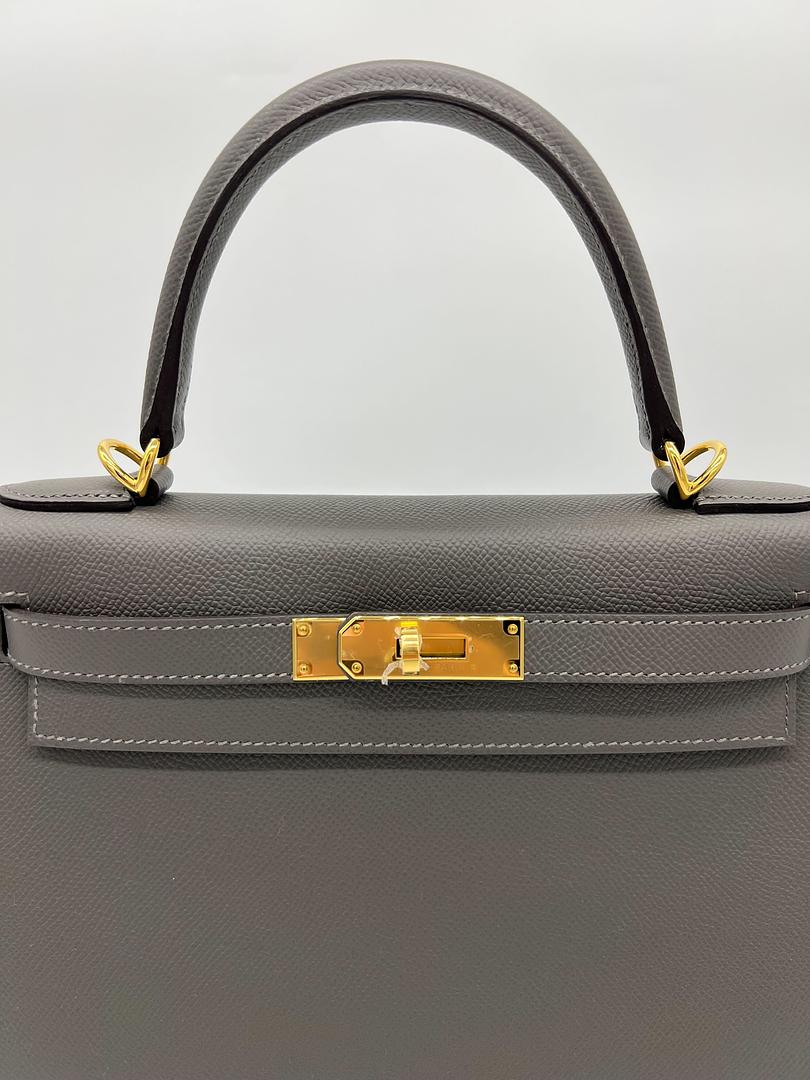 Kelly 28 Epsom Gris Meyer Gold Hardware Kelly 28 Epsom Gris Meyer Gold Hardware