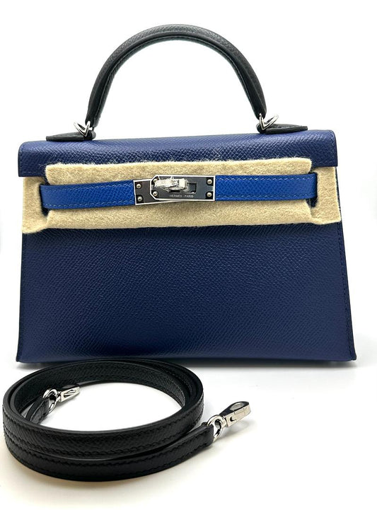 Kelly 20 Epsom Tricolore Blue Saphir/Blue France/Black Palladium Hardware