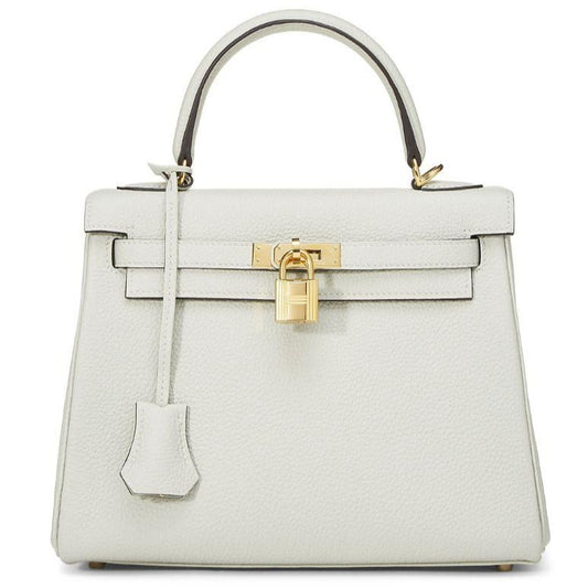 Kelly 25 Togo Gris Neve Gold Hardware