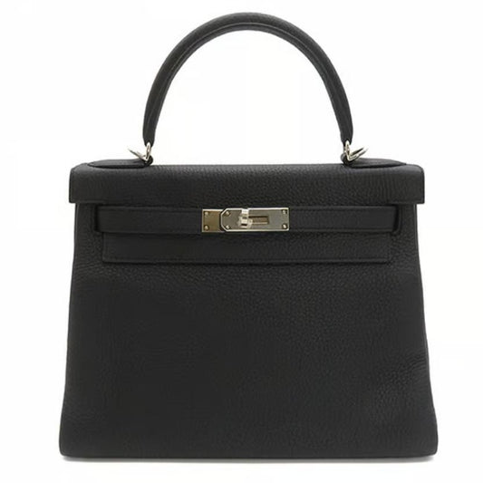 Kelly 28 Togo Noir Palladium Hardware