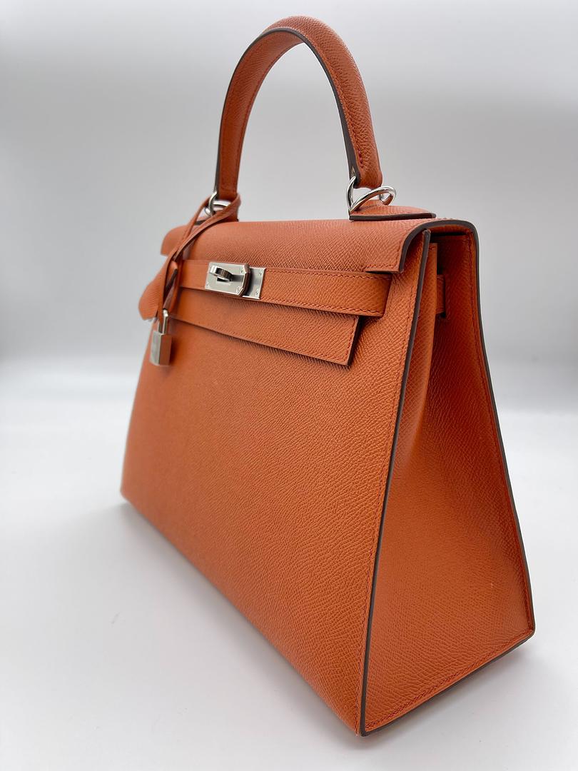 Kelly 28 Epsom Potiron Orange Palladium Hardware Kelly 28 Epsom Potiron Orange Palladium Hardware