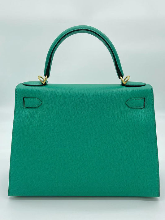 Kelly 28 Epsom Vert Jade Gold Hardware