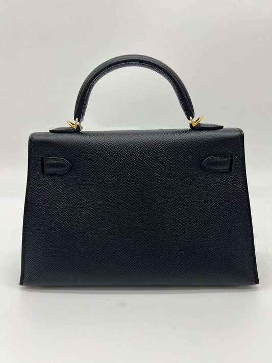 Kelly 20 Epsom Noir Gold Hardware