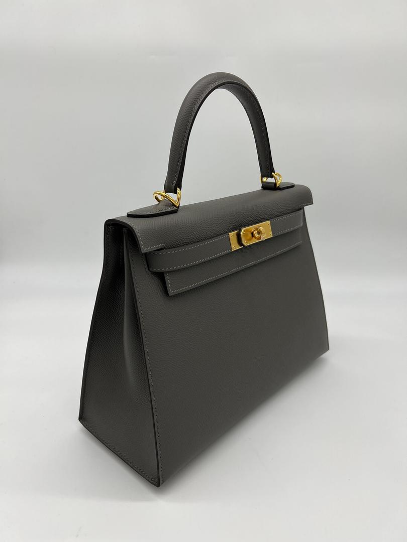 Kelly 28 Epsom Gris Meyer Gold Hardware Kelly 28 Epsom Gris Meyer Gold Hardware