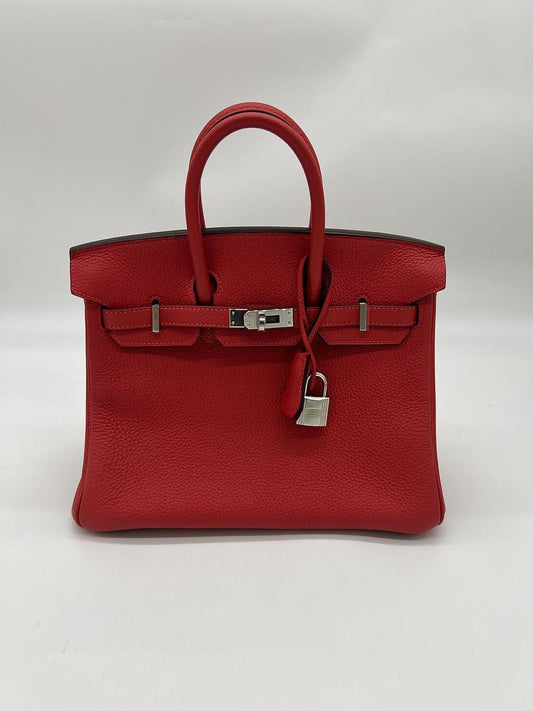 Birkin 25 Togo Rouge Pivoine Palladium Hardware