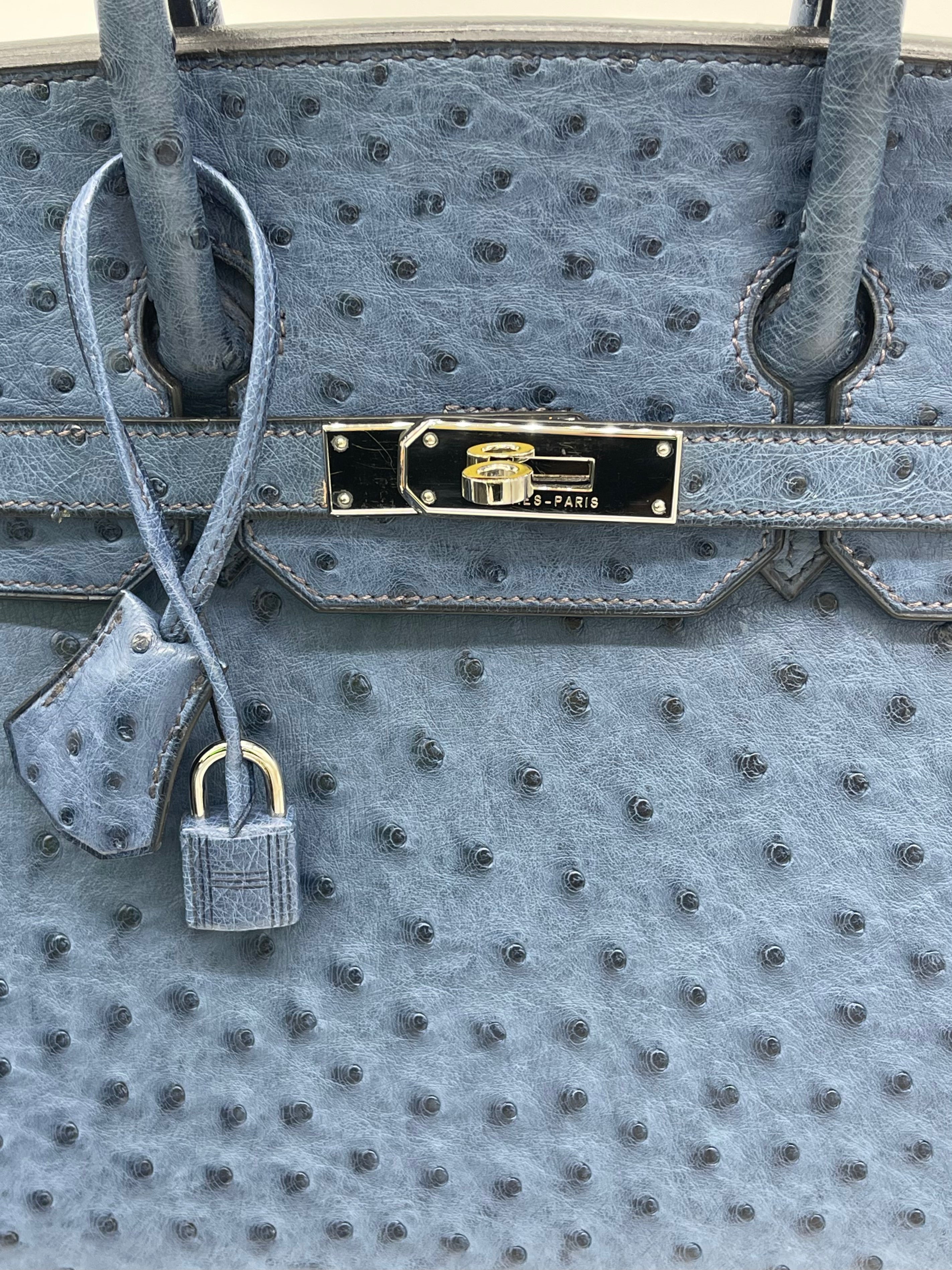 Birkin 35 Ostrich Bleu Roy Palladium Hardware Birkin 35 Ostrich Bleu Roy Palladium Hardware