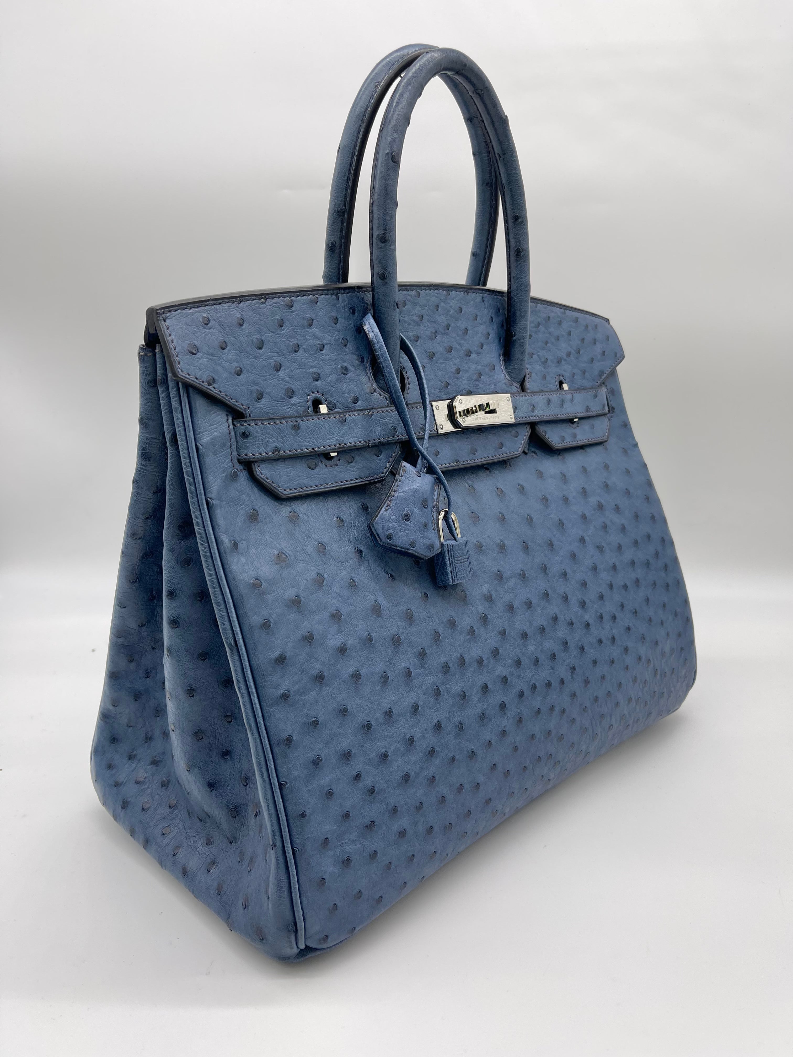 Birkin 35 Ostrich Bleu Roy Palladium Hardware Birkin 35 Ostrich Bleu Roy Palladium Hardware