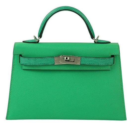 Kelly 20 Espom and Lizard Vert/Menthe Palladium Hardware