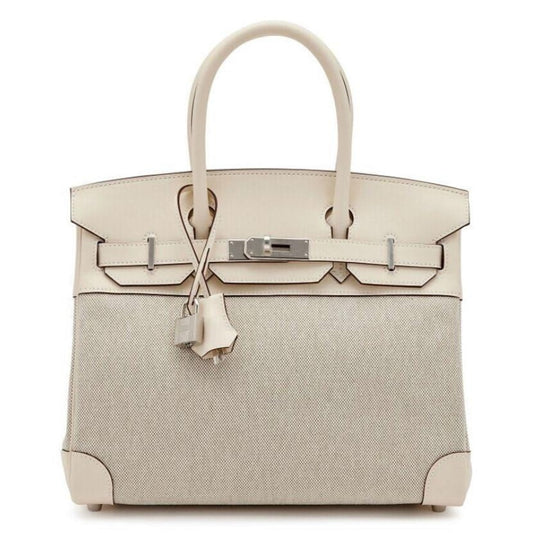 Birkin 30 Canvas & Swift in Ecru/Nata Palladium Hardware