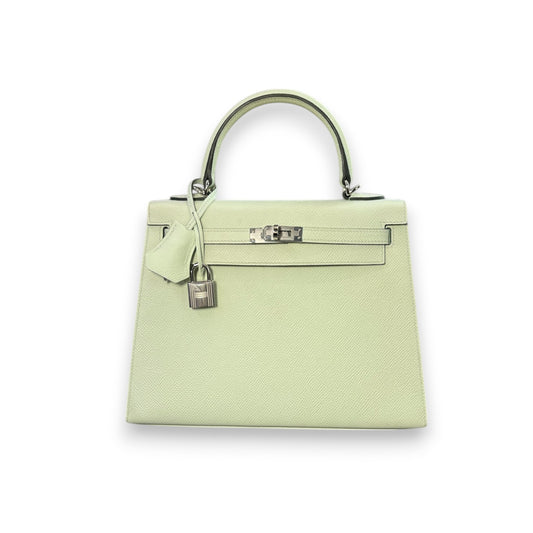 Kelly 25 Epsom Vert Fizz Palladium Hardware