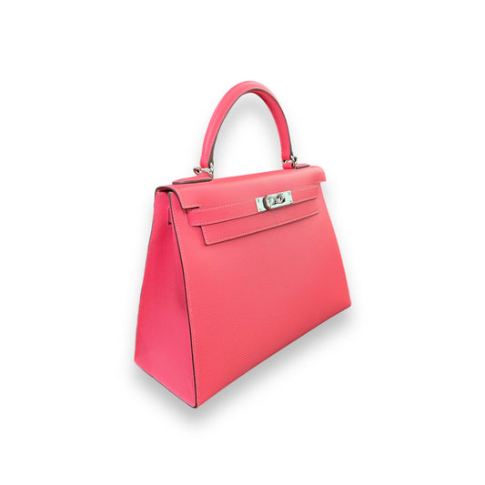 Kelly 28 Epsom Rose Azalee Palladium Hardware