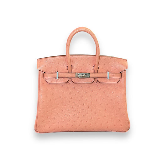 Birkin 25 Ostrich Terre Cuite Palladium Hardware