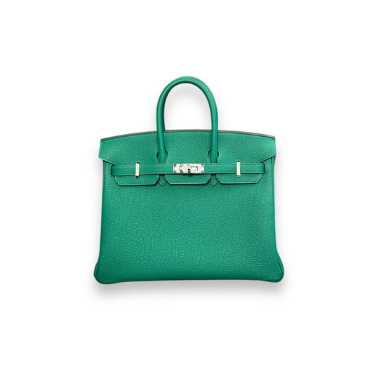 Birkin 25 Vert Vertigo Palladium Hardware