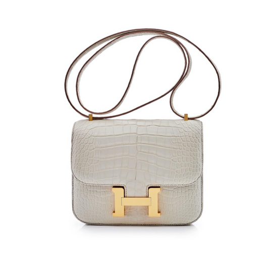 Constance 18 Matte Mississippi Alligator Beton Gold Hardware