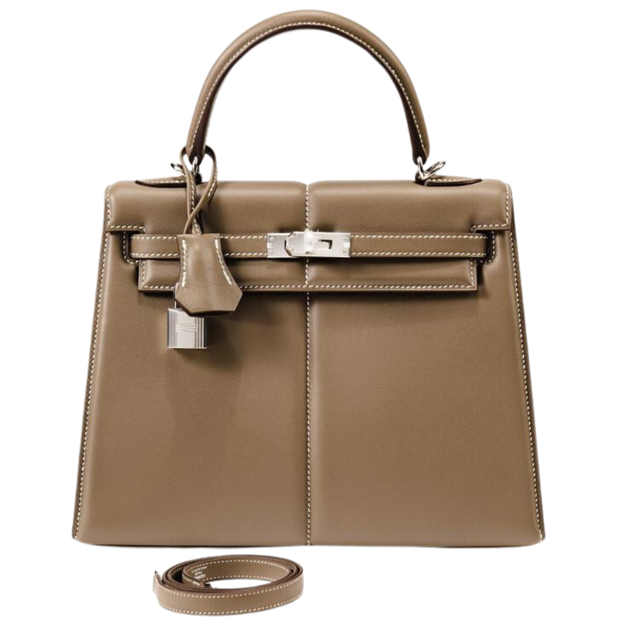 Kelly 25 Etoupe Swift Padded Palladium Hardware Kelly 25 Etoupe Swift Padded Palladium Hardware