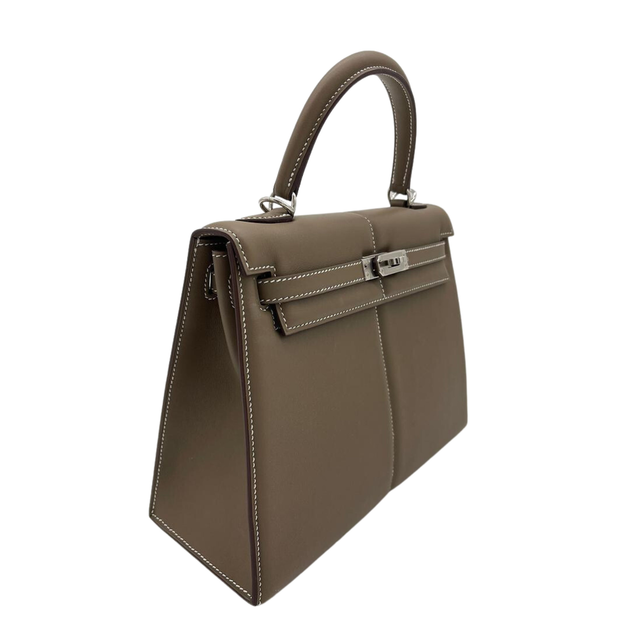 Kelly 25 Etoupe Swift Padded Palladium Hardware Kelly 25 Etoupe Swift Padded Palladium Hardware