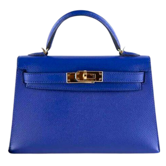 Kelly 20 Epsom Bleu Electrique Gold Hardware