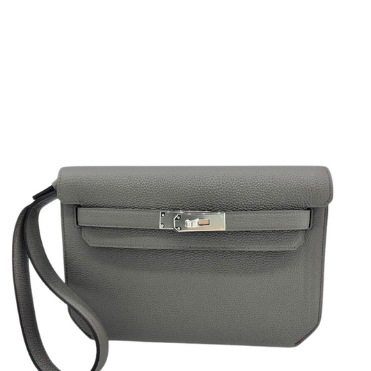 Kelly Depeches 25 Togo Gris Etain Palladium Hardware