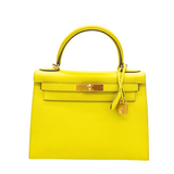 Kelly 28 Epsom Lime Gold Hardware Kelly 28 Epsom Lime Gold Hardware