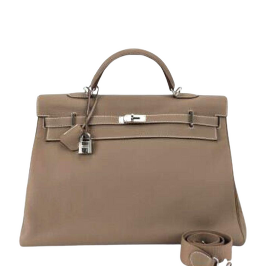 Kelly 50 Togo Etoupe Palladium Hardware