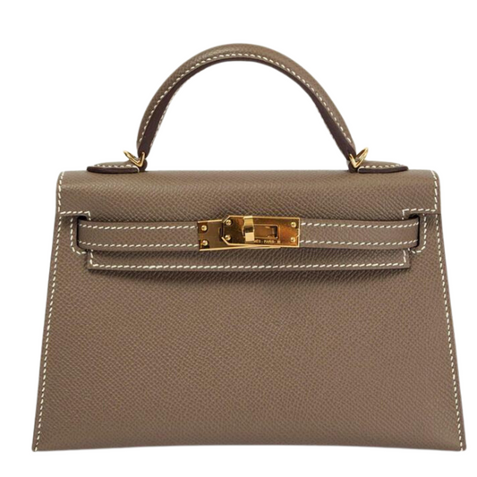 Kelly 20 Epsom Etoupe Gold Hardware