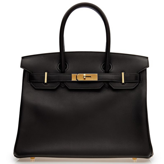 Birkin 30 Box Leather Noir Gold Hardware