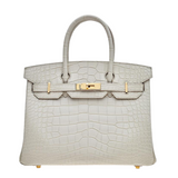 Birkin 30 Matte Alligator Mississippi Beton Gold Hardware Birkin 30 Matte Alligator Mississippi Beton Gold Hardware