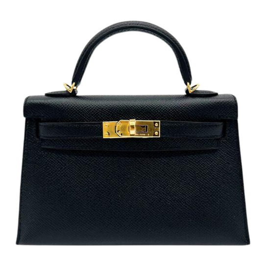 Kelly 20 Epsom Noir Gold Hardware