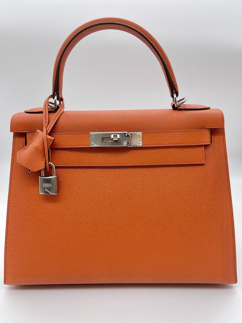 Kelly 28 Epsom Potiron Orange Palladium Hardware Kelly 28 Epsom Potiron Orange Palladium Hardware
