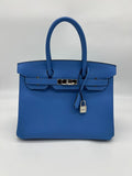 Birkin 30 Epsom Bleu Paradis Palladium Hardware Birkin 30 Epsom Bleu Paradis Palladium Hardware