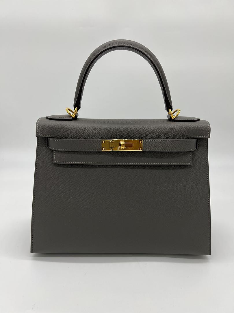 Kelly 28 Epsom Gris Meyer Gold Hardware Kelly 28 Epsom Gris Meyer Gold Hardware