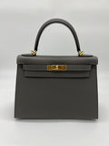 Kelly 28 Epsom Gris Meyer Gold Hardware Kelly 28 Epsom Gris Meyer Gold Hardware