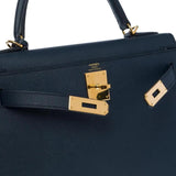 Kelly 25 Epsom Bleu Indigo Gold Hardware Kelly 25 Epsom Bleu Indigo Gold Hardware