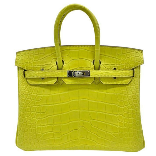 Birkin 25 Matte Mississippi Alligator Lime Palladium Hardware