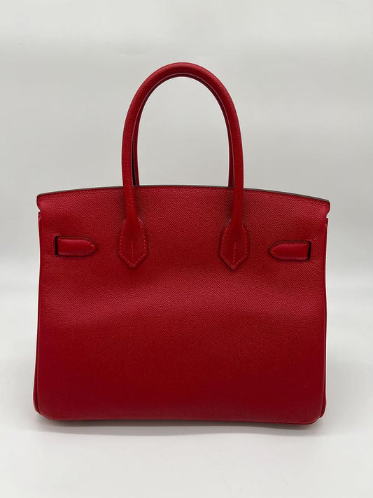 Birkin 30 Epsom Rouge Casaque Palladium Hardware