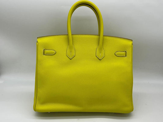 Birkin 35 Epsom Lime Palladium Hardware