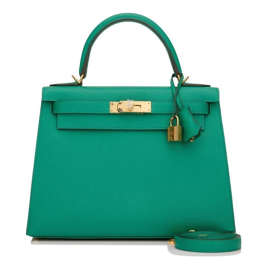 Kelly 28 Epsom Vert Jade Gold Hardware Kelly 28 Epsom Vert Jade Gold Hardware