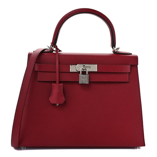 Kelly 28 Epsom Rouge Grenat/Rose Pourpre Palladium Hardware