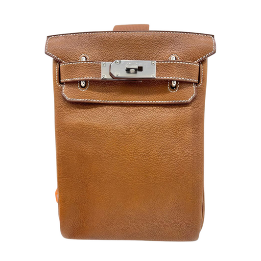 HAC A DOS backpack Fauve Barenia faubourg Palladium Hardware