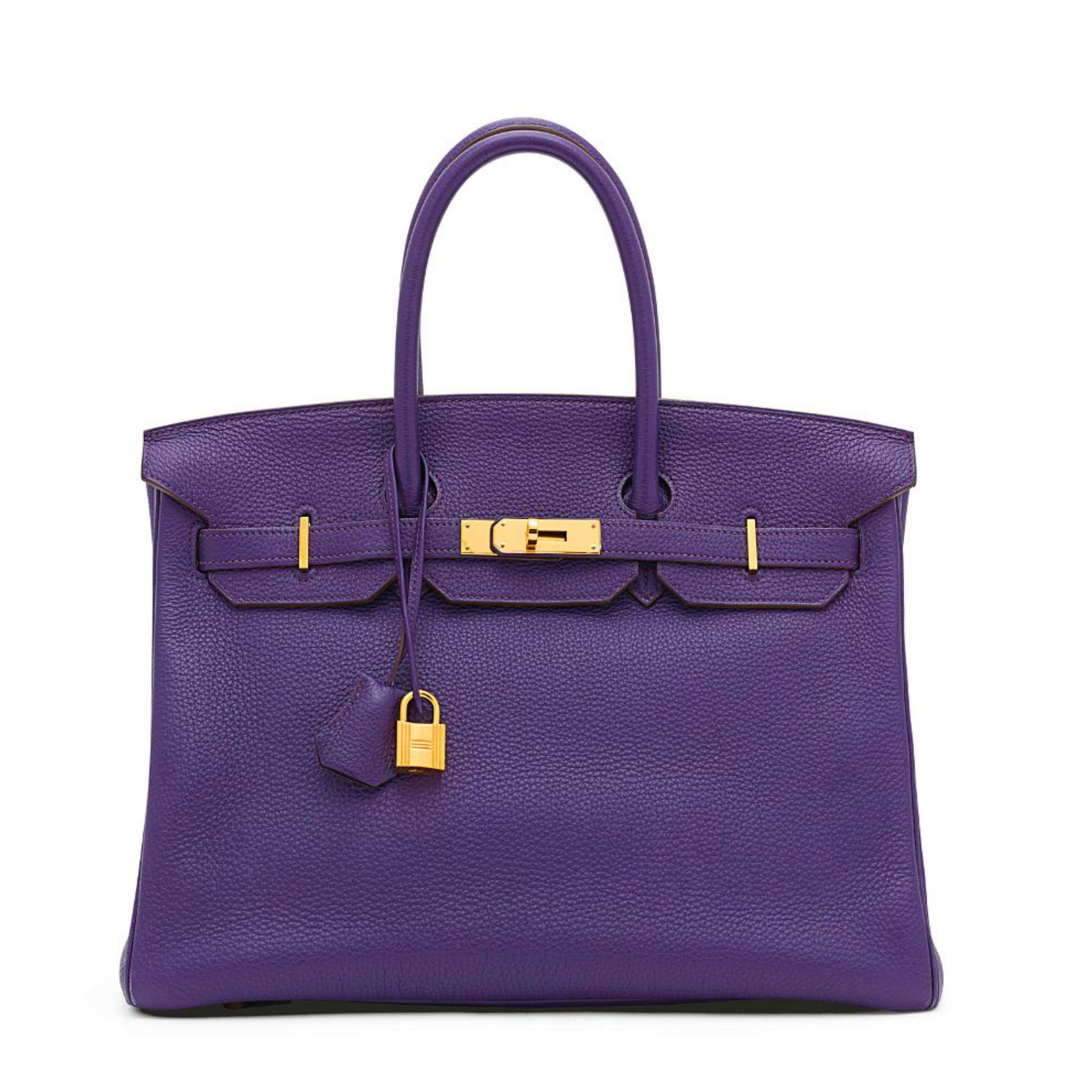 Kelly 35 bag in purple leather